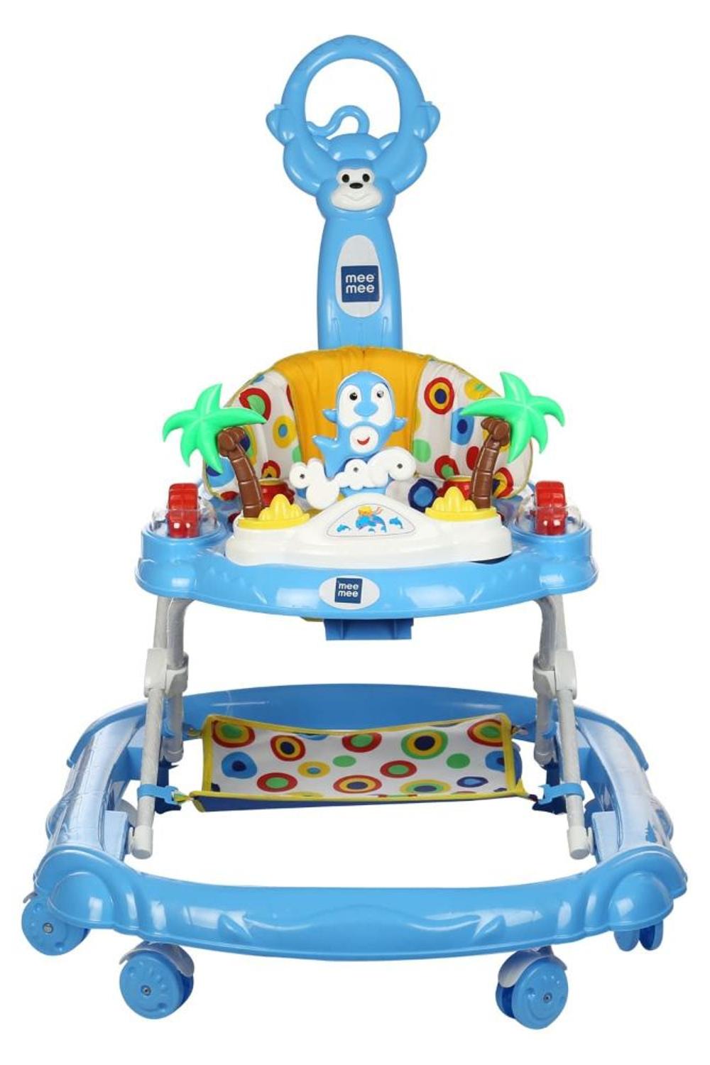 Mee Mee Simple Step Baby Walker with Parental Push Handle, Foot Mat & Stopper for Baby Boys & Baby G